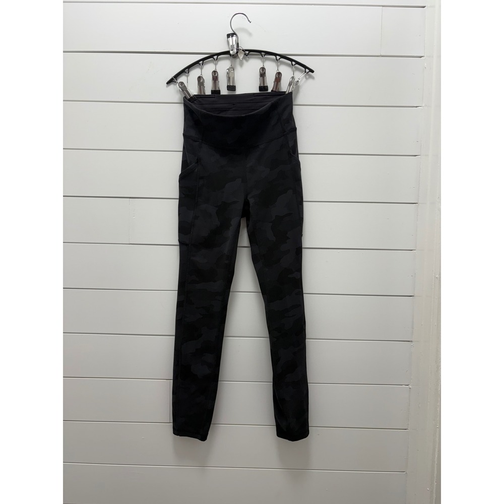 Lululemon leggings Camouflage deep coal 
Size 4